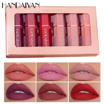 

Cosmetics Lightweight Matte Lipstick Long Lasting Waterproof Lipstick Nourish Lip Non-Sticky Cup 6 Colors/set