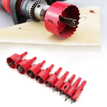 

Wood Metal 9pcs Hole Saw Drills Bit Groove Sharp Cutting Power Tool Equipment