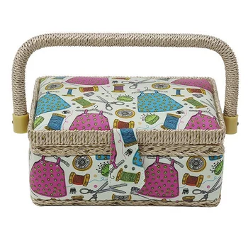 

Fashion Craft Sewing Tool Needle Thread Basket Fabric Household Sewing Box Organizer with Sewing Accessories