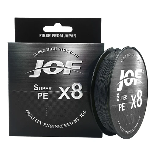 JOF 8 Weaves Multifilament Fishing Line 150M 300M 500M 8 Strands Braided Fishing Line PE Line 15 20 30 40 50 60 80 100LB Black