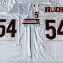 Mens Embroidered Logo Brian Urlacher 54 blue white high school FOOTBALL JERSEY