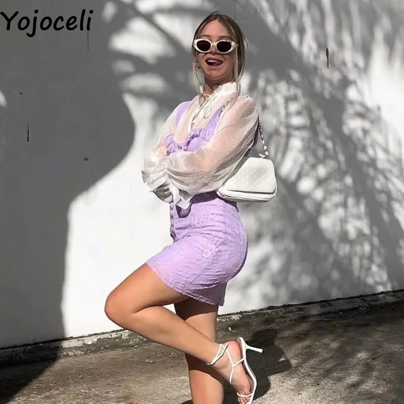 Yojoceli, Сексуальное Кружевное облегающее платье с оборками на бретелях, летнее, элегантное, короткое, для вечеринки, сарафан, женское, повседневное, шикарное, мини, женское платье, vestidos