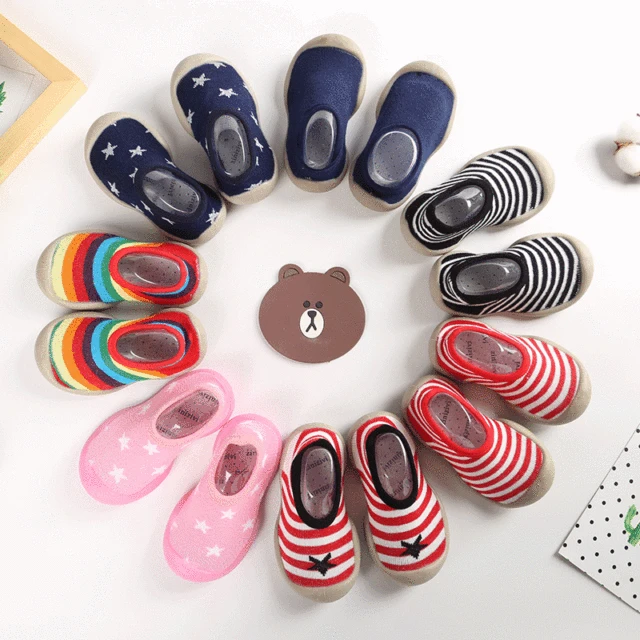 2021 New Winter Baby Girl Socks Toddler Home Shoes Non-slip Cartoon Kids Floor Socks Children Soft Rubber Soled Slippers