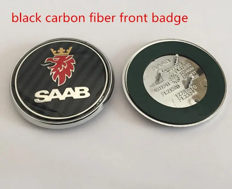 carbon fiber front 10 шт. 68 мм SAAB крышка переднего капота автомобиля эмблема задний Грузовик значок наклейка автомобиля Стайлинг Для 03-10 BJ SCS 9-3 9-5 9-2x 9-5x - Цвет: carbon fiber front