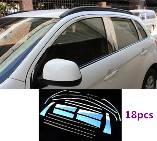 stainless steel Для Mitsubishi ASX 2013 тюнинговая Автомобильная накладка из нержавеющей стали Стекло окно декоративная подушка средняя стойка отделка капота - Цвет: stainless steel