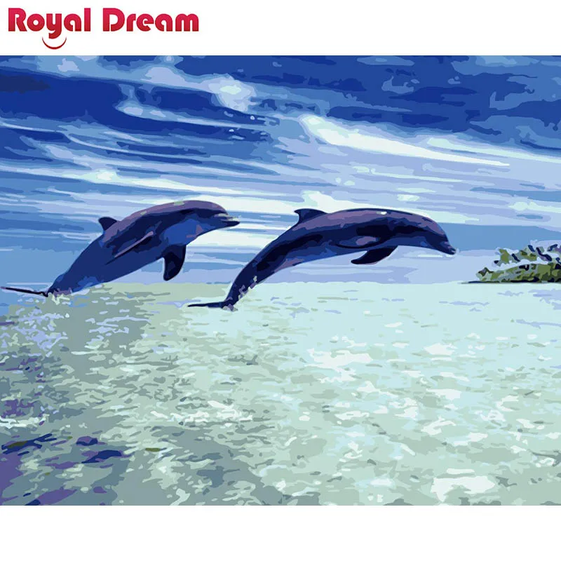 Картина по номерам на холсте с дельфином для домашнего декора | Дом и сад