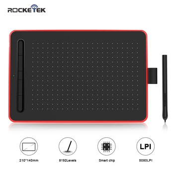 

Rocketek Digital Tablets 8.5*5.3 Inch 8192 Levels USB Signature Graphics Drawing Pen Tablet OSU Game Battery-Free Tablet Gift