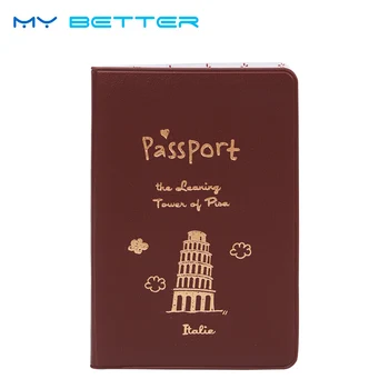 

Simple Travel ID Card Holder Utility PU Leather Passport Holder Cover Case Protect Travel Tickets Passport Case