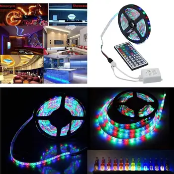 

DC 12V 4.8W 3m LED Light Strips SMD 3528 RGB with Remote Indoor Night Lamp