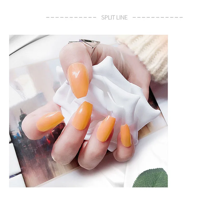 

600pcs/Bag Ballerina Nail Art Tips Transparent/Natural False Coffin Nails Art Tips Flat Shape Full Coverage Manicure Fake Nail