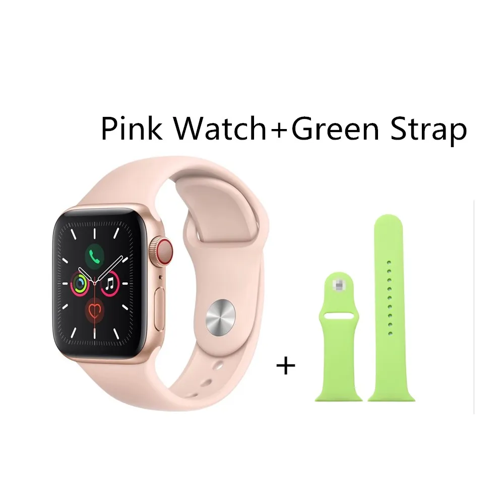 Pink Green W34, водонепроницаемые Смарт-часы для мужчин и женщин, 1,54 дюймов, активный пульсометр, измеритель артериального давления, шагомер для IOS, Android, PK, D13 - Цвет: Pink Green