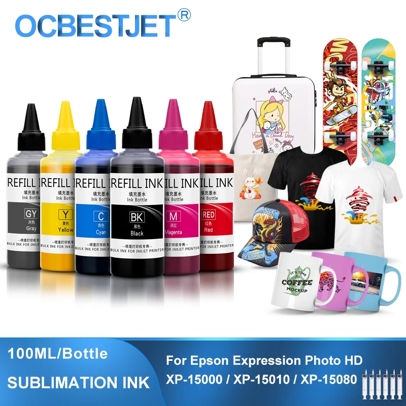 Tinta de Sublimação para Impressora Epson Foto de Expressão hd Xp15000 Xp15000 Xp-15010 Xp-15080 Xp15080 Xp15080 T312 T314 xl 100ml por Conjunto