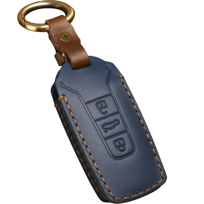 Car Key Cover for Volkswagen Touareg car key case Genuine Leather vw keychain 