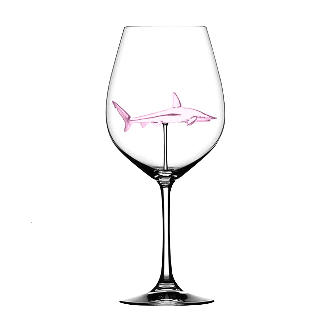 Стеклянная чашка, европейская Хрустальная стеклянная Акула, красное вино, стеклянная чашка, стеклянная бутылка вина, высокий каблук, Акула, красная винная чашка, свадебный подарок, Новинка - Цвет: Pink 1pc