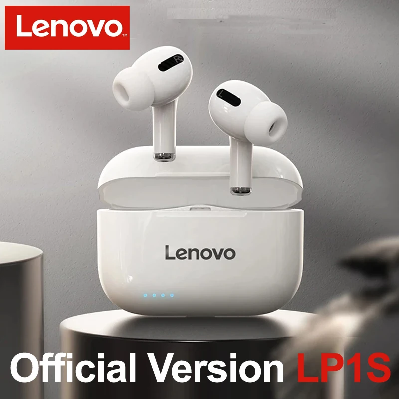Lenovo-auriculares inalámbricos LP1S con Bluetooth, dispositivo de audio TWS, deportivo, estéreo, HiFi, con micrófono, LP1 S, para teléfonos inteligentes Android e IOS