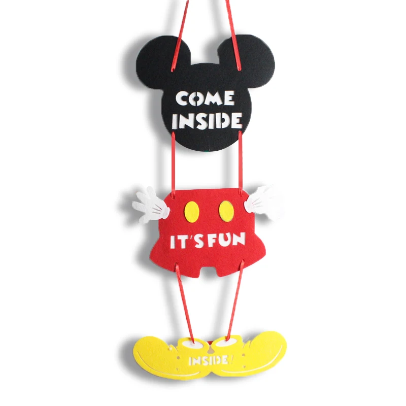 Mickey door hanging Микки Маус тема посуда для детей день рождения украшения, товары для вечеринки мальчик семья хороший друг одноразовая посуда Вечерние - Цвет: Mickey door hanging