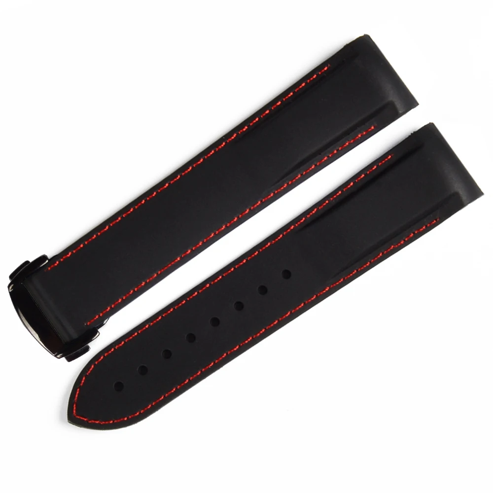 Мужские Силиконовые Ремешки для наручных часов, женские резиновые спортивные ремешки, браслет для Omega AT 150, наручные часы 20 мм 22 мм - Цвет ремешка: BLACKORANGEBLACK