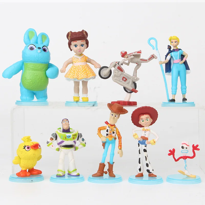 

9 шт./компл. игрушки из мультфильма Disney, модели 4, игрушки, Базз Лайтер, Вуди, форки, Джесси, коллекционные куклы для детей