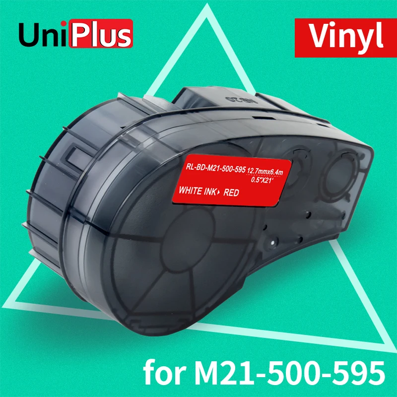 

UniPlus Laboratory Label Tapes Compatible Brady M21 500 595 White on Red Vinyl Label Maker for BMP21 PLUS LAB Printer Sticker