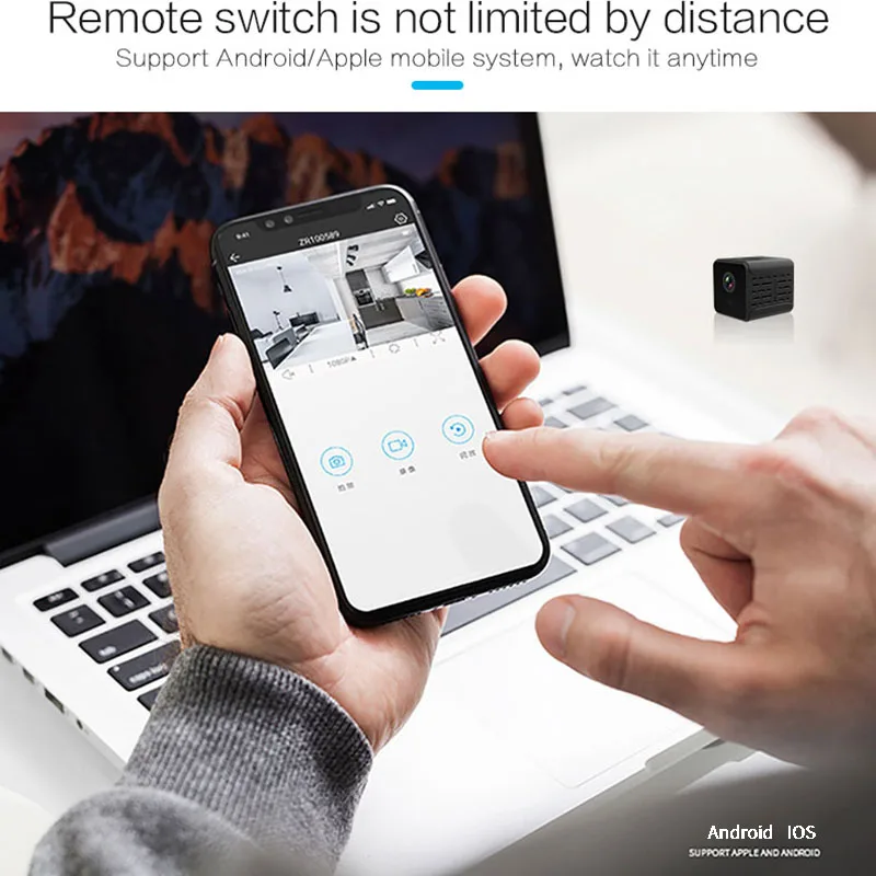 Мини-камера для домашней безопасности, беспроводная, Wifi, HD IP, 1080 P, DVR, ночное видение, телефон, удаленное приложение, камера безопасности с кронштейном
