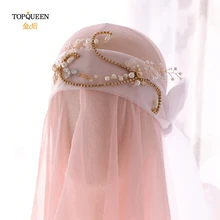 TOPQUEEN HWS05 Стразы свадебная вуаль повязка на голову свадебные головные уборы свадебная диадема для волос серебряные свадебные аксессуары для волос