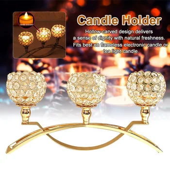 

Bar Wedding Modern Home Tea Light Crystal Ball Candle Holder Candlestick Dinner Accessories Decoration Arch Bridge Shape Party
