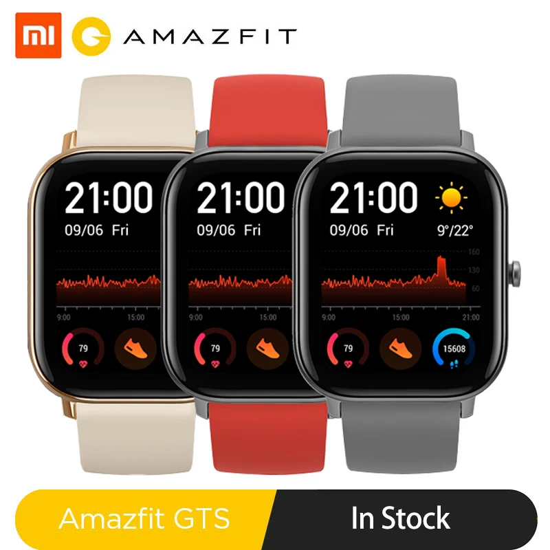 

Global Version NEW Amazfit GTS Smart Watch 5ATM Waterproof Swimming Smartwatch 14Days Battery Music Control for Xiaomi IOS Phone