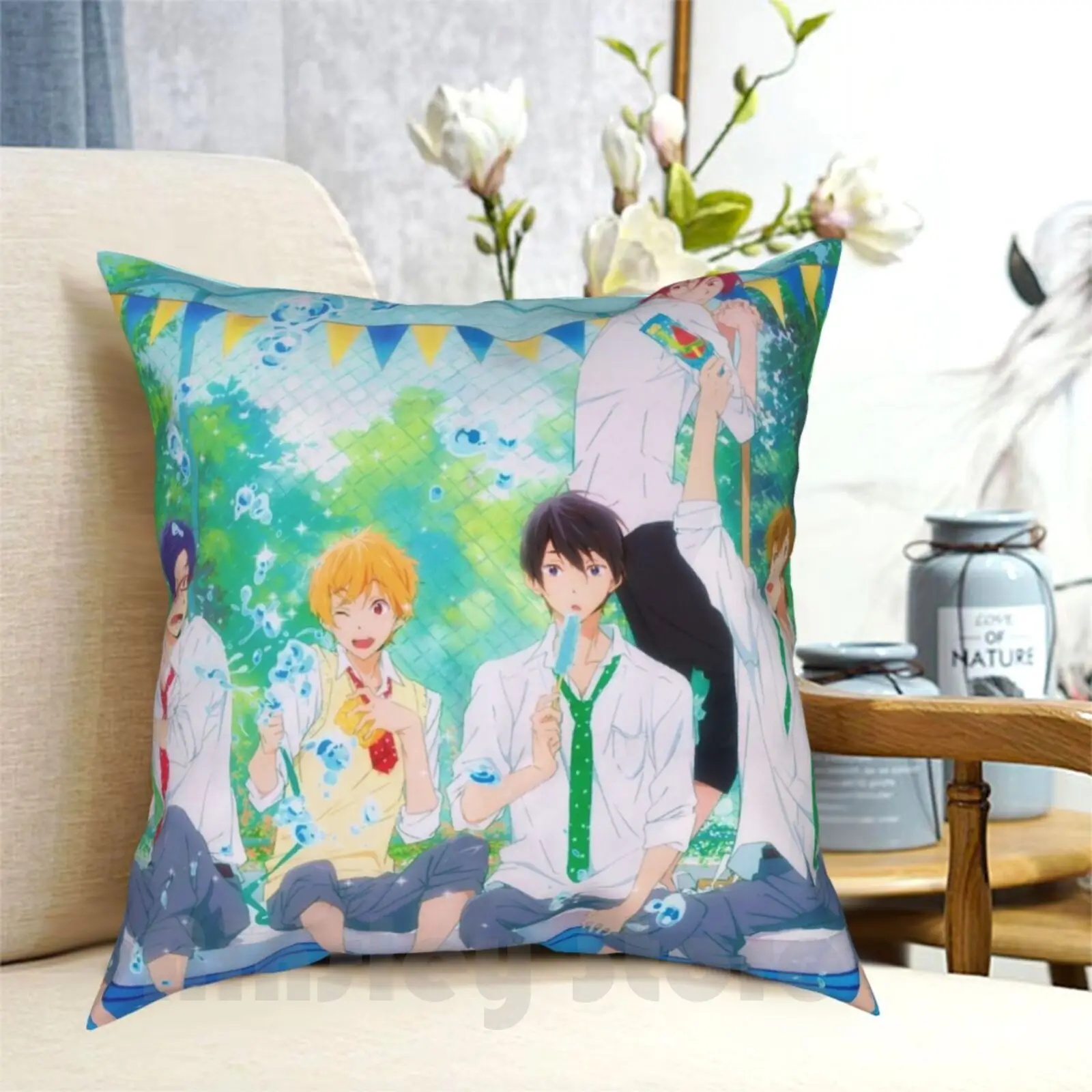Fr07 Подушка Чехол с принтом домашняя мягкая подушка DIY крышка бесплатно Iwatobi Nagisa