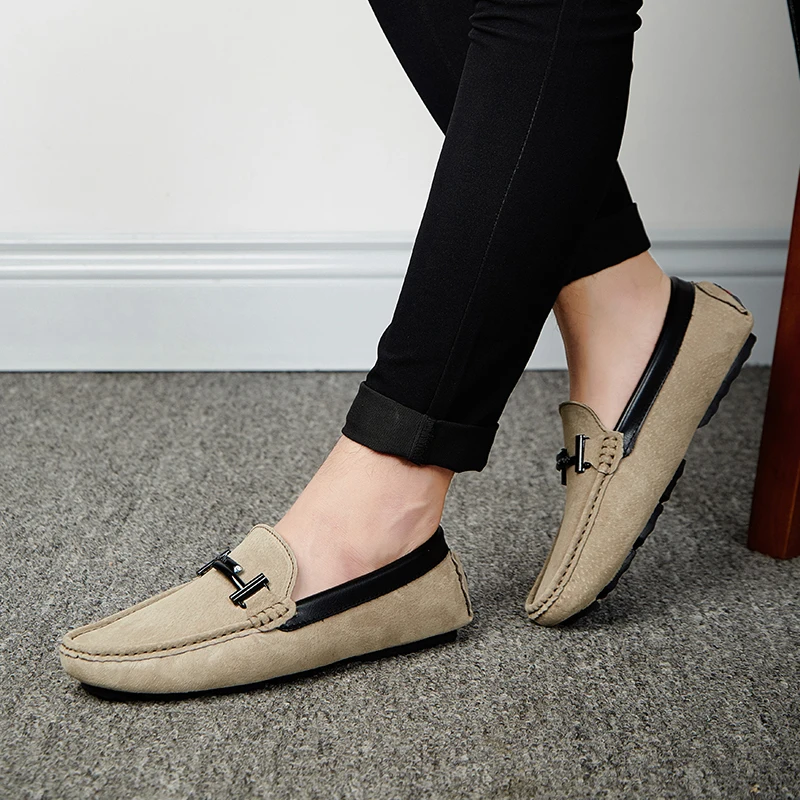Брендовые весенне-осенние удобные легкие Простые Модные мужские замшевые лоферы высокого качества, большие размеры 46