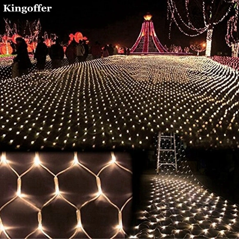 

NEW LED Net Christmas Lights 3 x2M 204 LEDS 4 colours to choose Outdoor 110V/220V US/EU Plug Waterproof LED Net Light fast ship