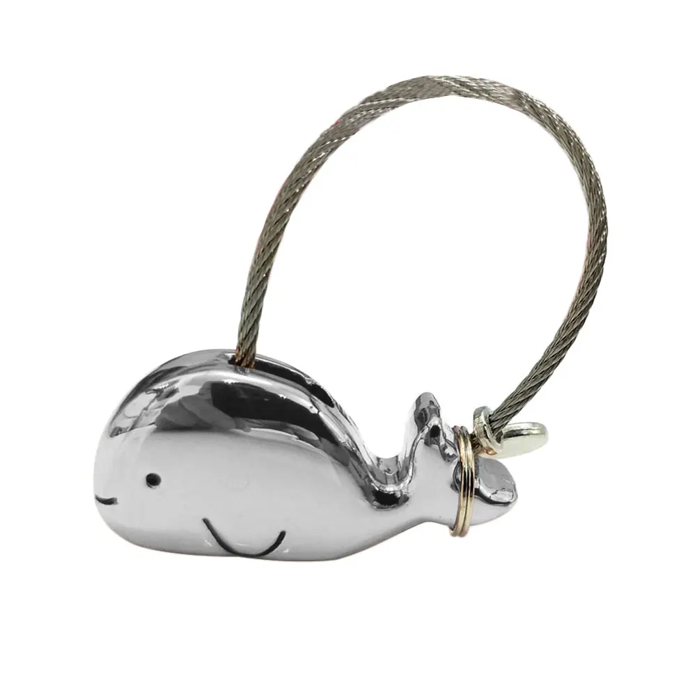 

Pendant Kissing Charm Couple Keychain Wear Resistant Polished Whale Shape Zinc Alloy Decorative Fashion Romantic Lovely Gift