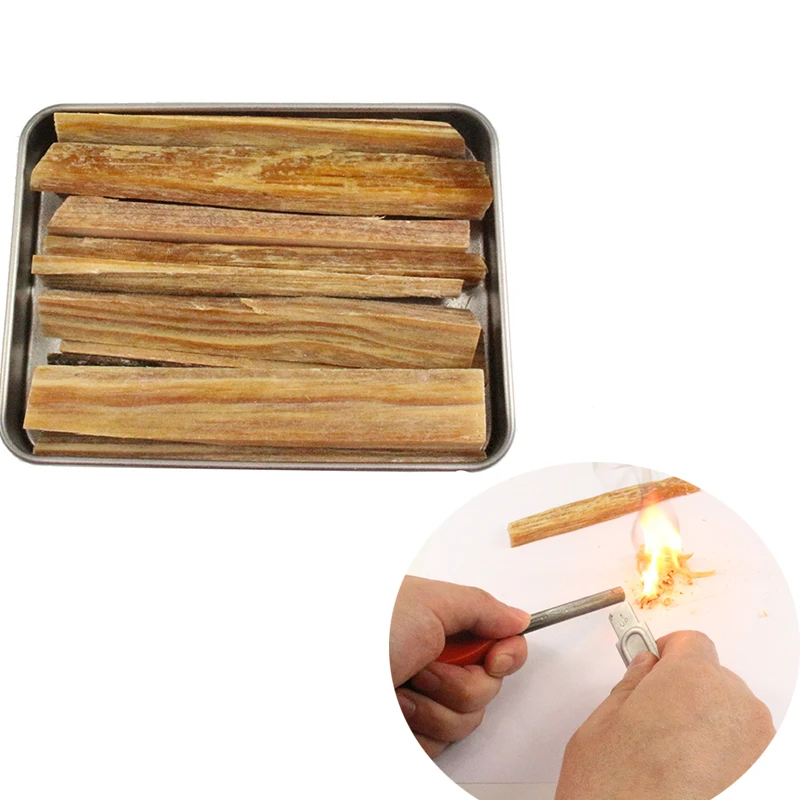 

Mini Combustion Aid Pine Oil Firewood with Iron Box Firing Lighting Outdoors Windproof Wetproof Survival Camping Accessories