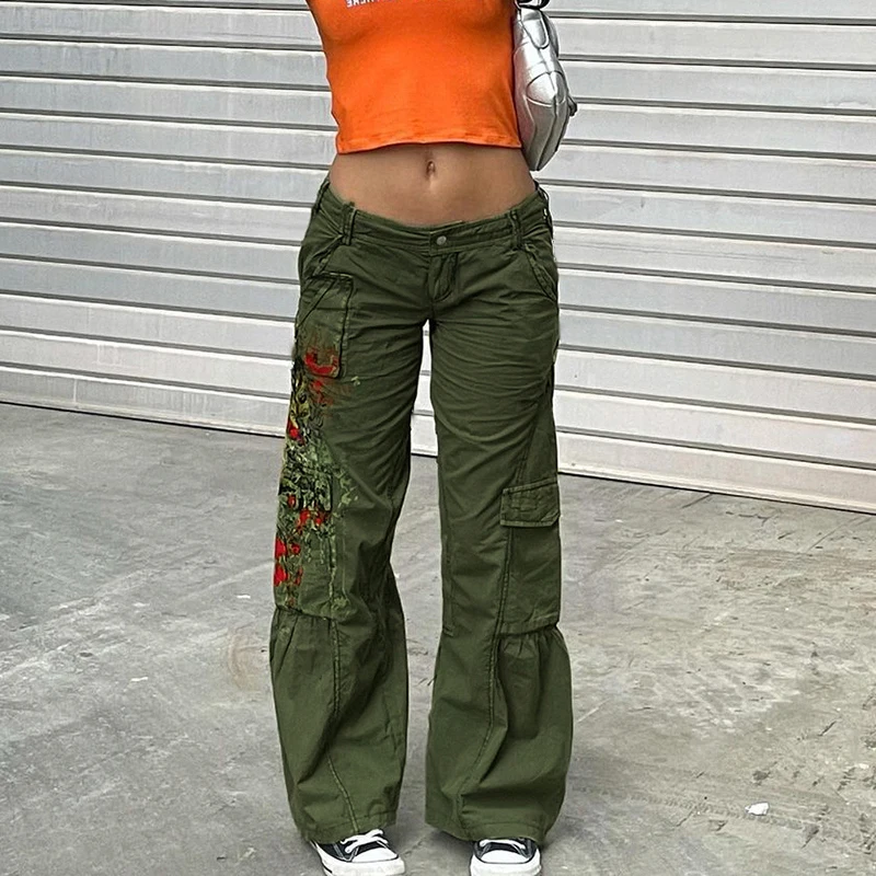Rockmore Green Vintage Print Cargo 