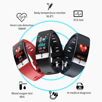 

New E66 Smart Watch body temperature ECG heart rate blood pressure blood oxygen waterproof thermometersmart bracelet
