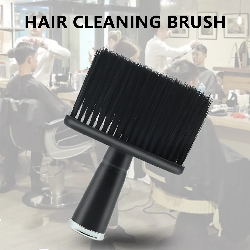 Profesional negro cuello cara Duster brochas de barbero pelo barba cepillo de cabello para salón de belleza de corte de pelo de peluquería herramienta de peluquería