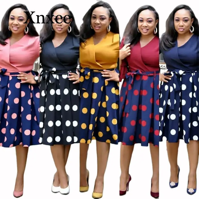 

2020 new summer elegent fashion style african women printing plus size polyester dress L-3XL
