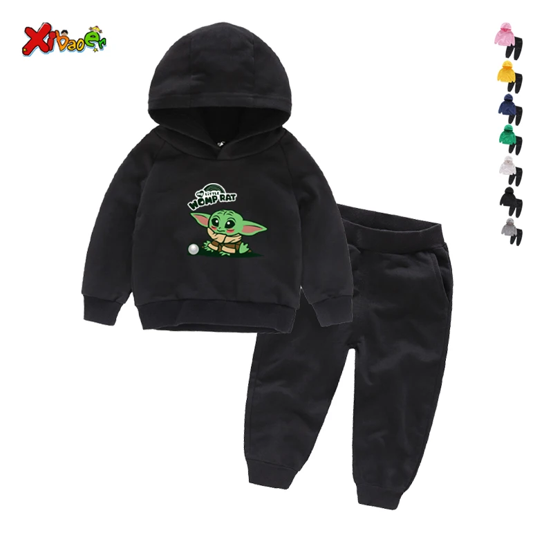 

Baby Yodas Funny Children Boys Girls Clothing Cotton Long Sleeve Letter Set Kids Clothes Tracksuit Baby T-Shirt Pants 2 Pcs/Suit