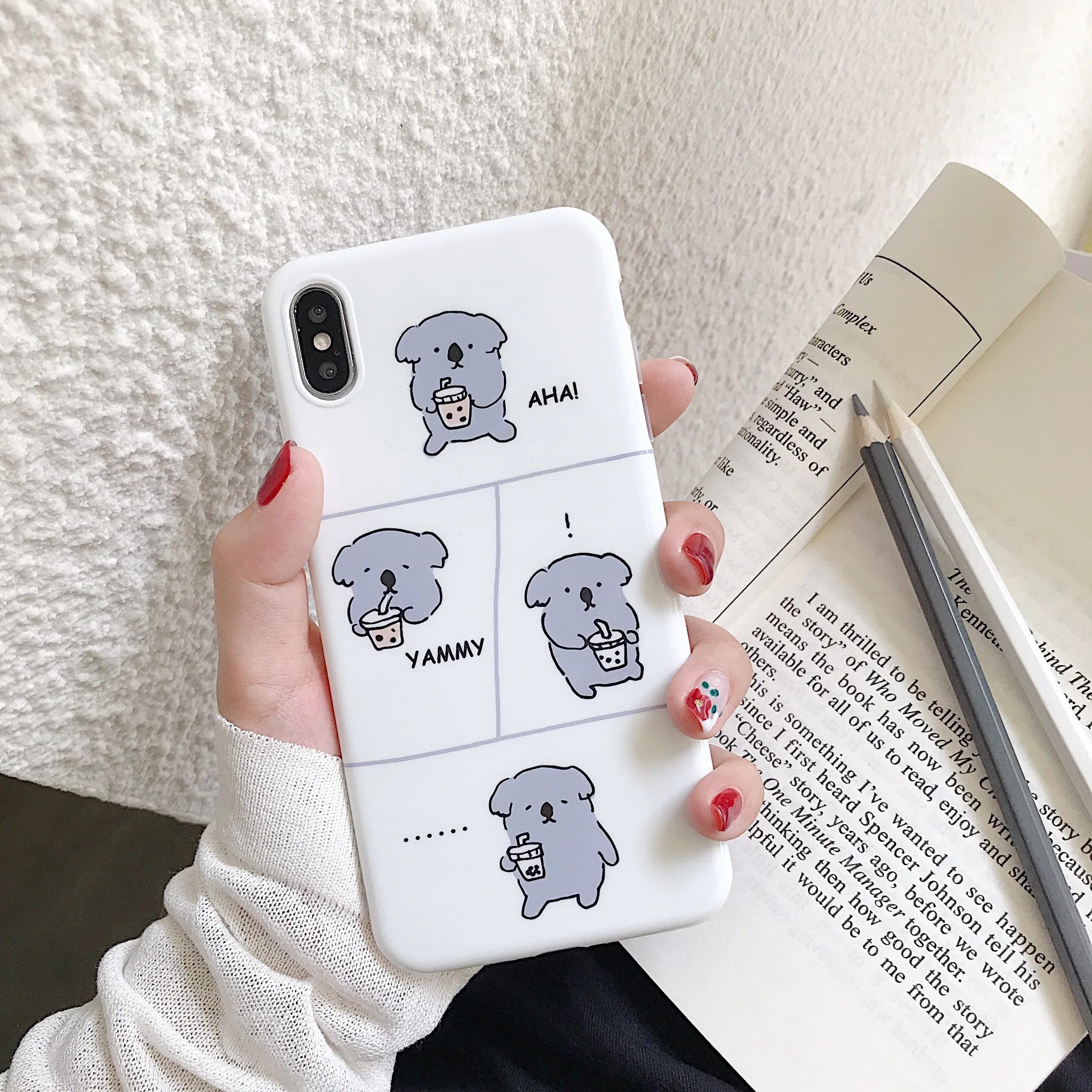 Милый мультяшный животный коала Забавный чехол для телефона с рисунком iPhone 7 6 8 Plus