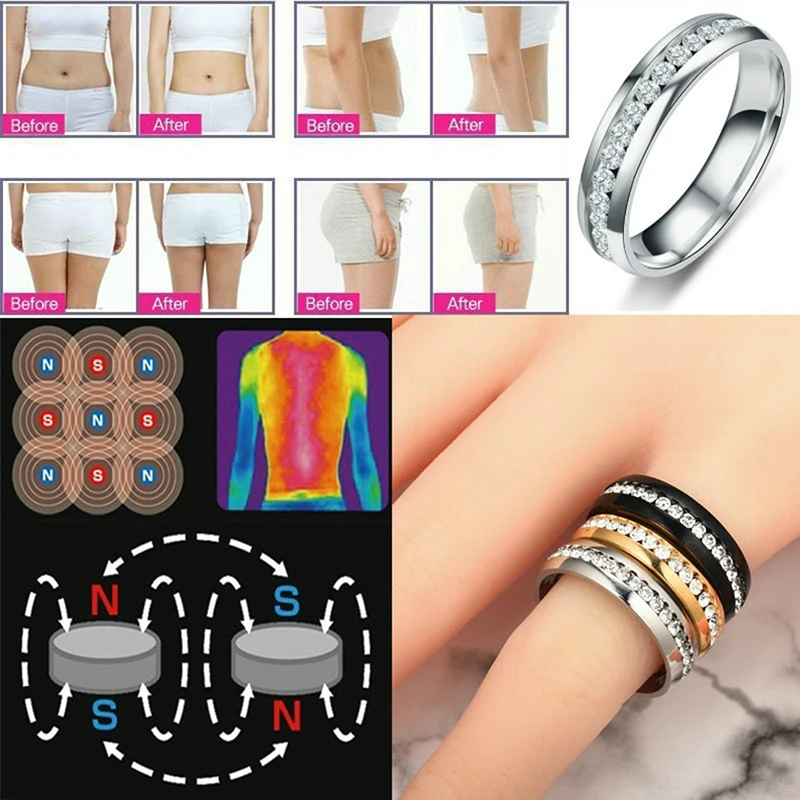 Stainless Steel Magnetic Rings Magnetic Weight Loss Ring Slimming Tools Fitness Reduce Weight Ring Health weight loss products