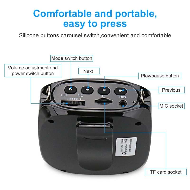 SHIDU S615 Ultra Wireless Voice Amplifier Portable