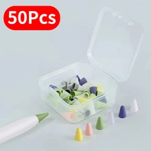 Couvercle de pointe de crayon muet en Silicone, 50 pièces, étui de Protection de pointe remplaçable pour Ipad, 1 2 stylet 
