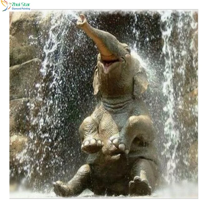 Diy Diamond Painting Cross Stitch kit Elephant In Bath 5D Square Diamond Mosaic Pasted Full Embroidery Handmade Home Decoratin