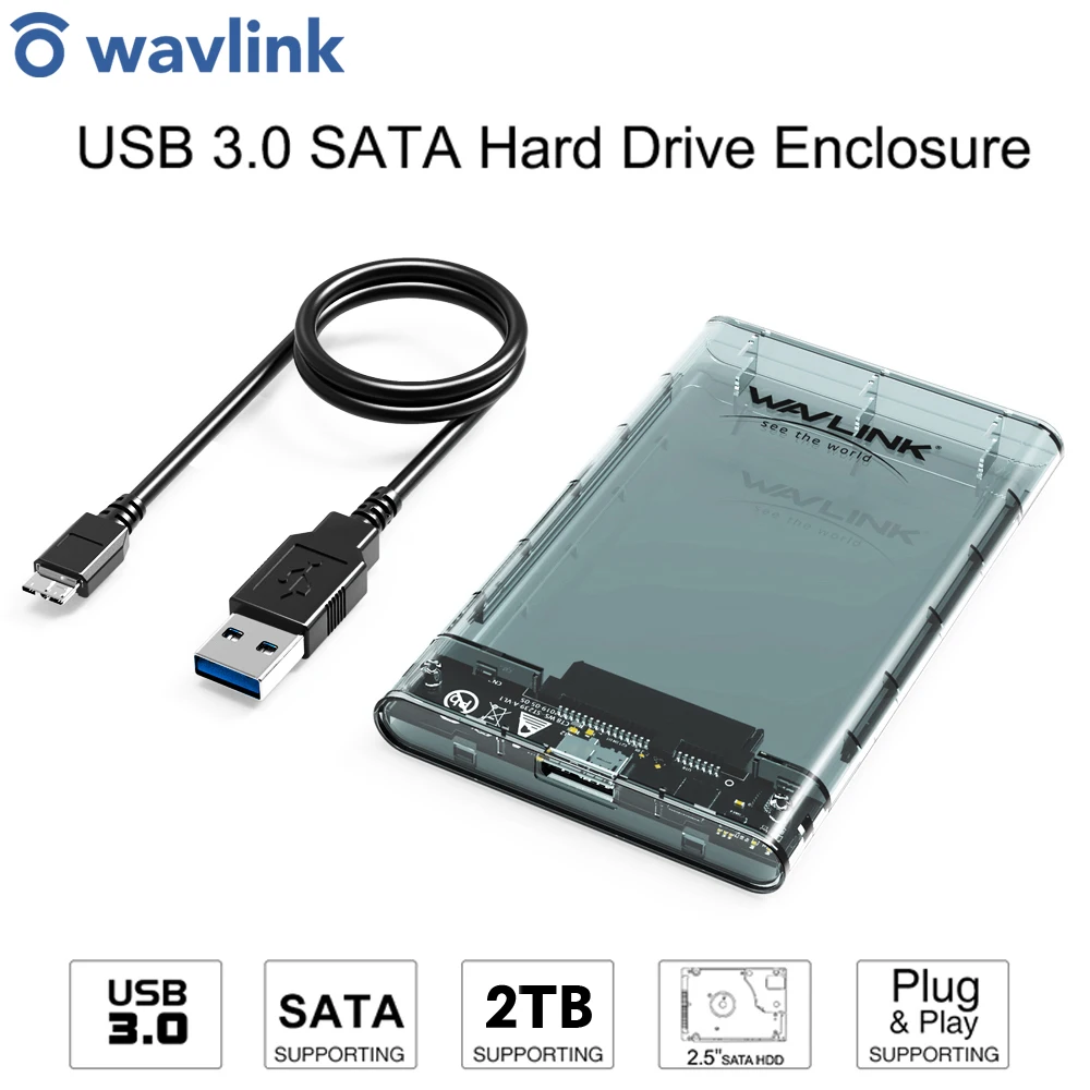 Карман SSD Wavlink USB 3 0 на жесткий диск SATA 2 5 дюйма до Гбит/с|Корпус жесткого диска| |