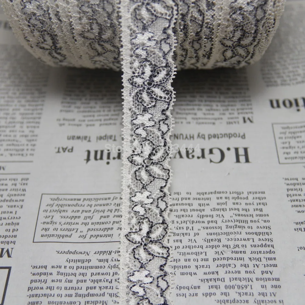 

A Roll 105 Yard 21mm Width Beige Elastic Stretch Lace Trim DIY Sewing Headband Making Elastic Lace C74(2)