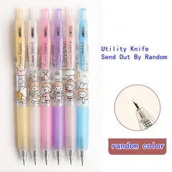 Stylo coupe papier antidérapant, dessin animé, couteau utilitaire mignon, pour étudiant, papeterie, outils d'art scolaires 