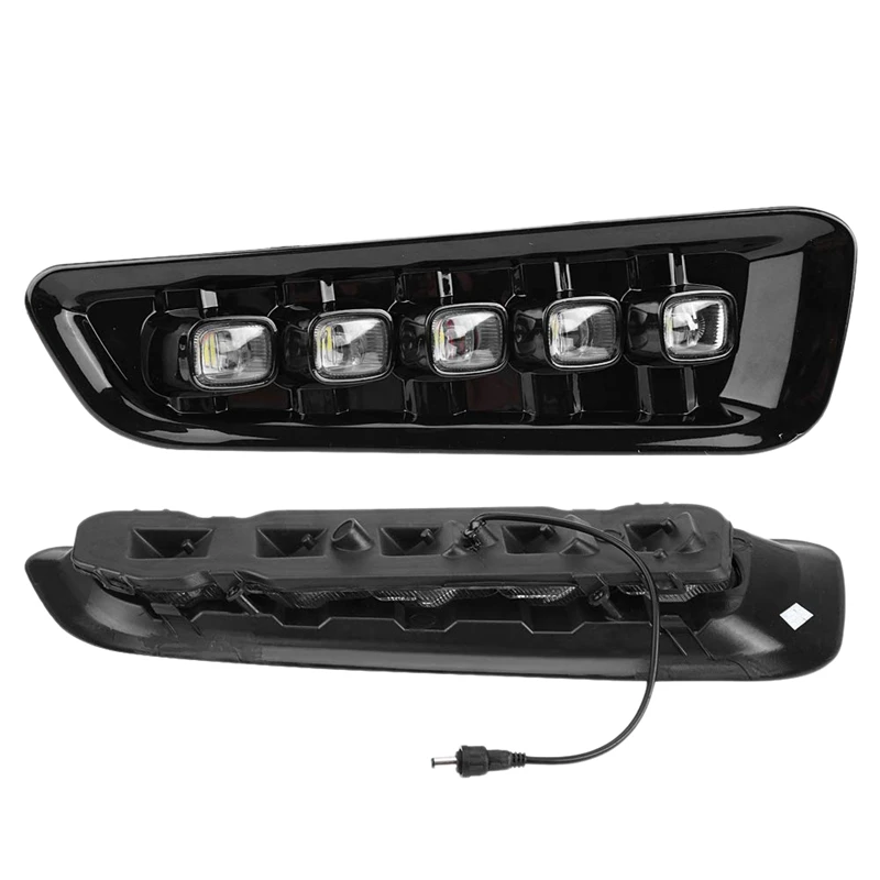 

Daytime Running Lights, 5-Light White/Amber LED Daytime Running Light DRL Turn Signal Dual Model DRL for Ford F150 Raptor 2016-2