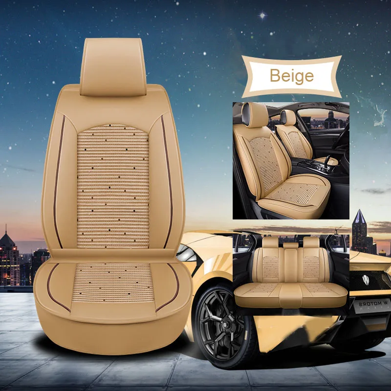 Beige Чехол для автомобильного сиденья из искусственной кожи, защитная накладка для сиденья автомобиля, аксессуары для автомобиля, для Nissan Terrano 2 Tiida Versa X-trail T30 T31 T32 Xtrail - Название цвета: Beige