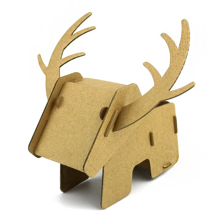 Картонные 3D Пазлы для детей DIY милый олень сборка коробка для хранения бумажная модель Декор обучающие игрушки для детей образовательные подарки