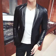Черный мужской блейзер, фирменная новинка, Повседневная мотоциклетная кожаная куртка, пальто, мужские Куртки из искусственной кожи, Jaqueta De Couro Masculina, кожаные пальто