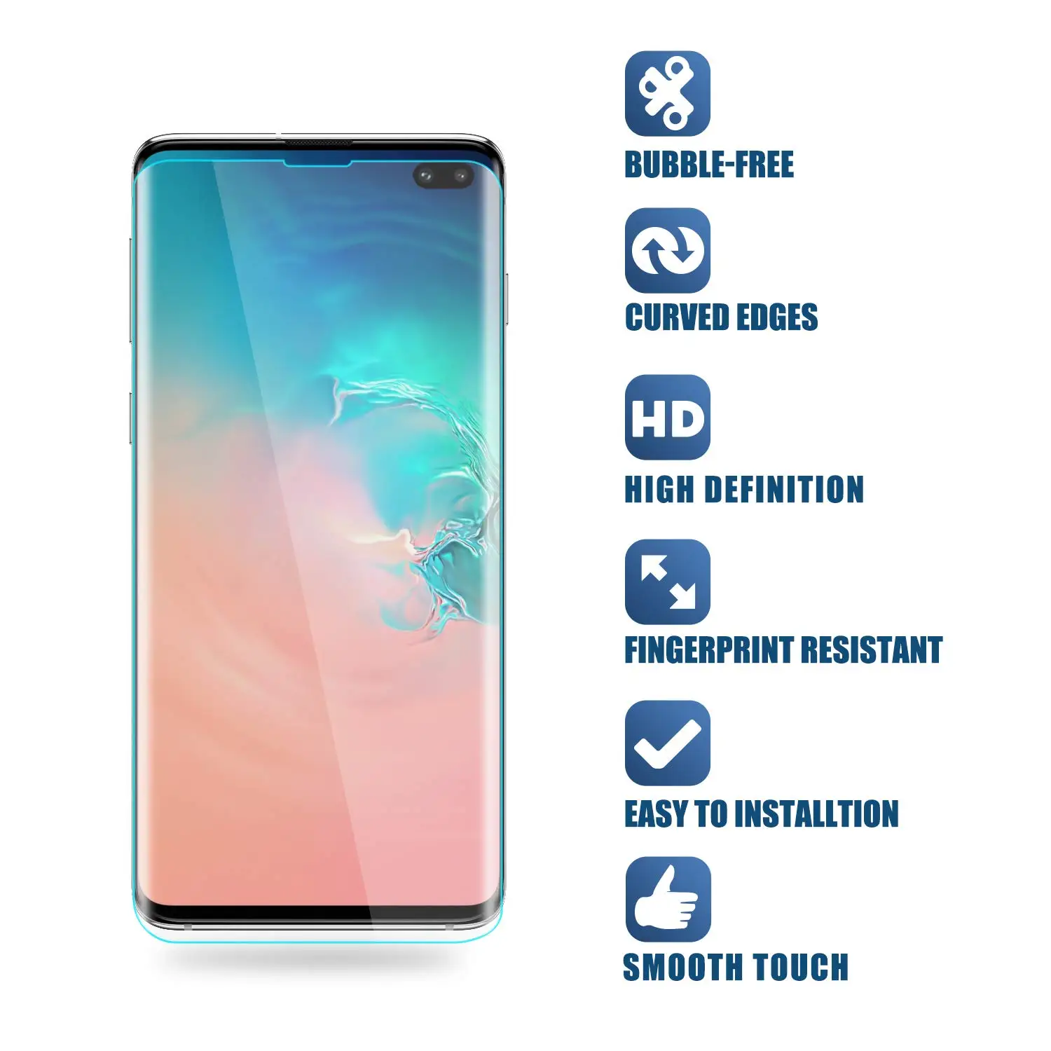 UV Full glue tempered glass For Samsung S8 S9 S10 screen protector For Samsung Galaxy S10E Note 10 Plus 8 9 S7 Edge S9 UV liquid